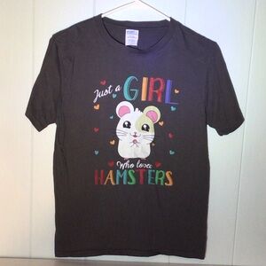 Just a Girl Who Loves Hamsters Graphic Tee - Multicolor Print